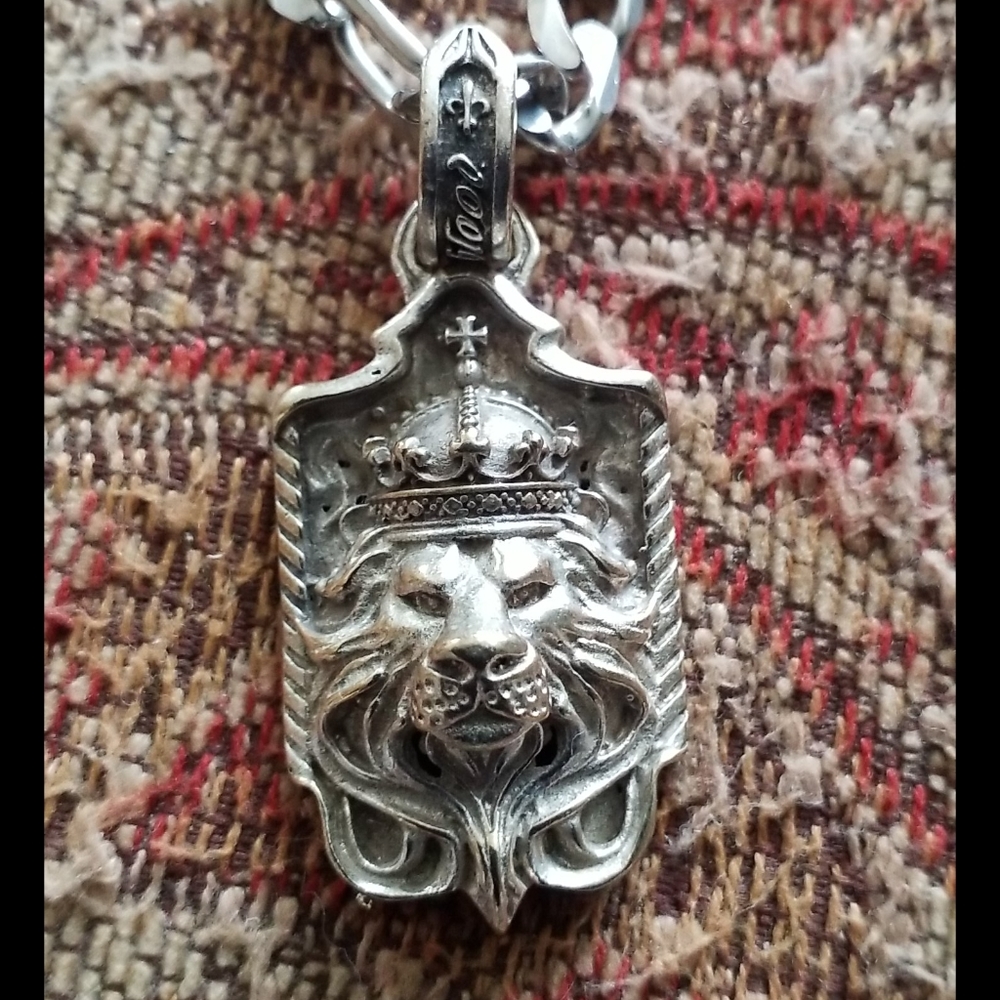 925 Royal Blood Lion Pendant And Necklace - Picture 4 of 16